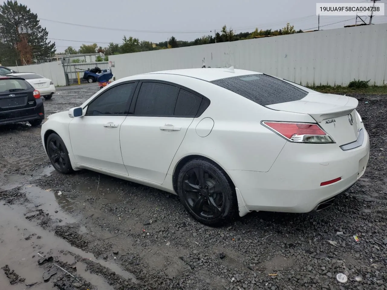 2012 Acura Tl VIN: 19UUA9F58CA004738 Lot: 73178004