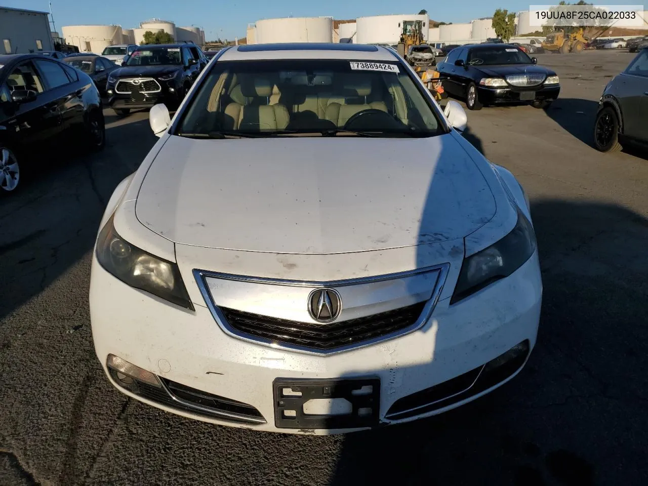 2012 Acura Tl VIN: 19UUA8F25CA022033 Lot: 73889424