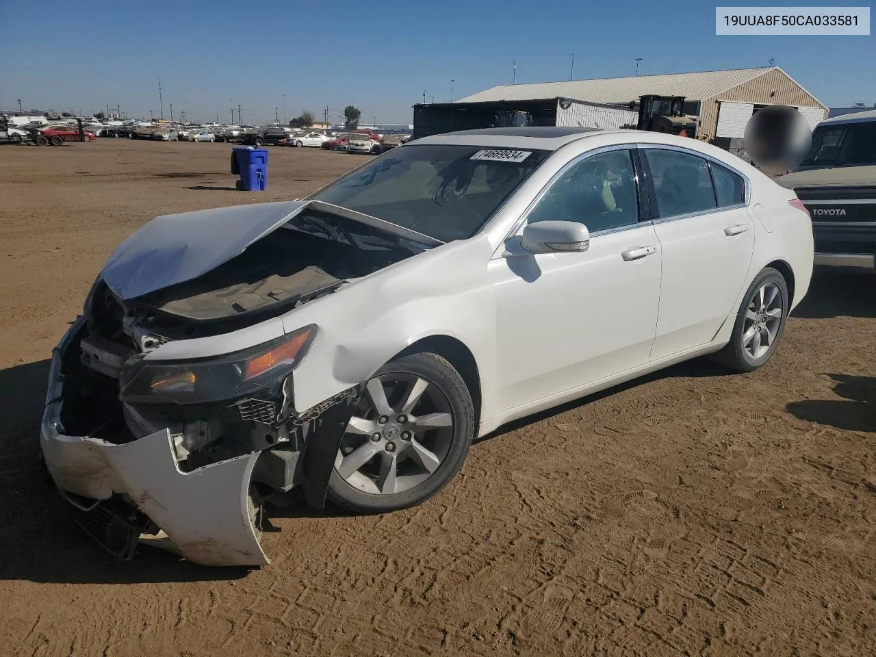 2012 Acura Tl VIN: 19UUA8F50CA033581 Lot: 74669934