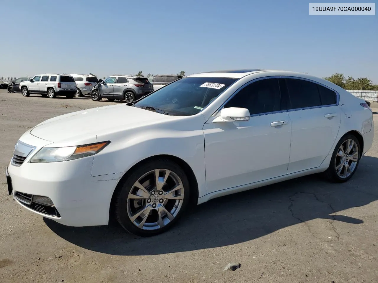 2012 Acura Tl VIN: 19UUA9F70CA000040 Lot: 75672704