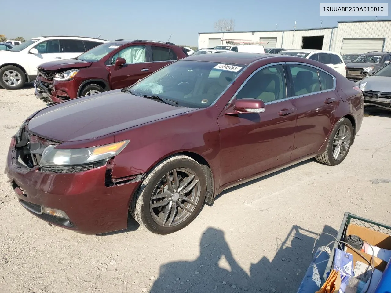 2013 Acura Tl VIN: 19UUA8F25DA016010 Lot: 75198464