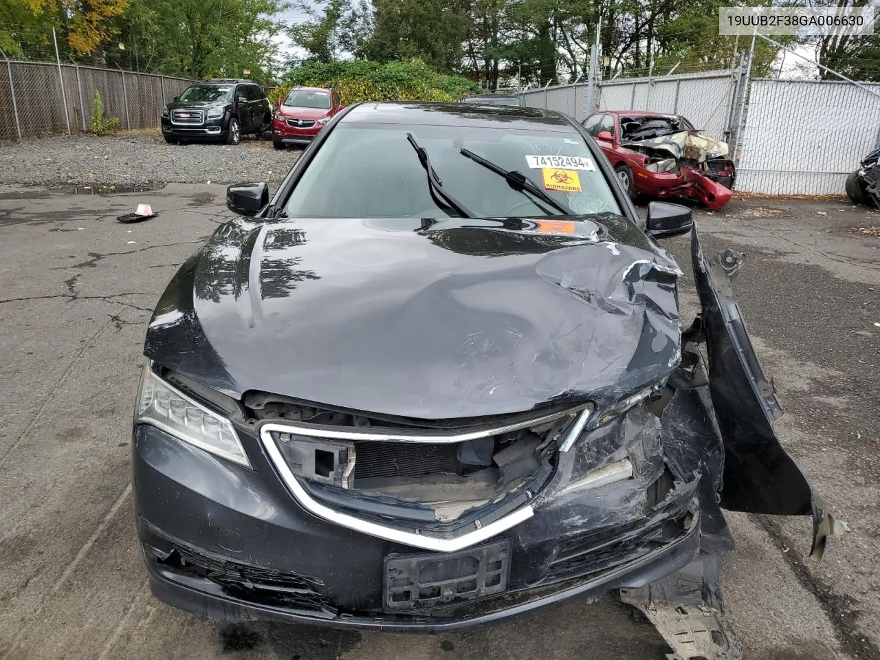 2016 Acura Tlx VIN: 19UUB2F38GA006630 Lot: 74152494