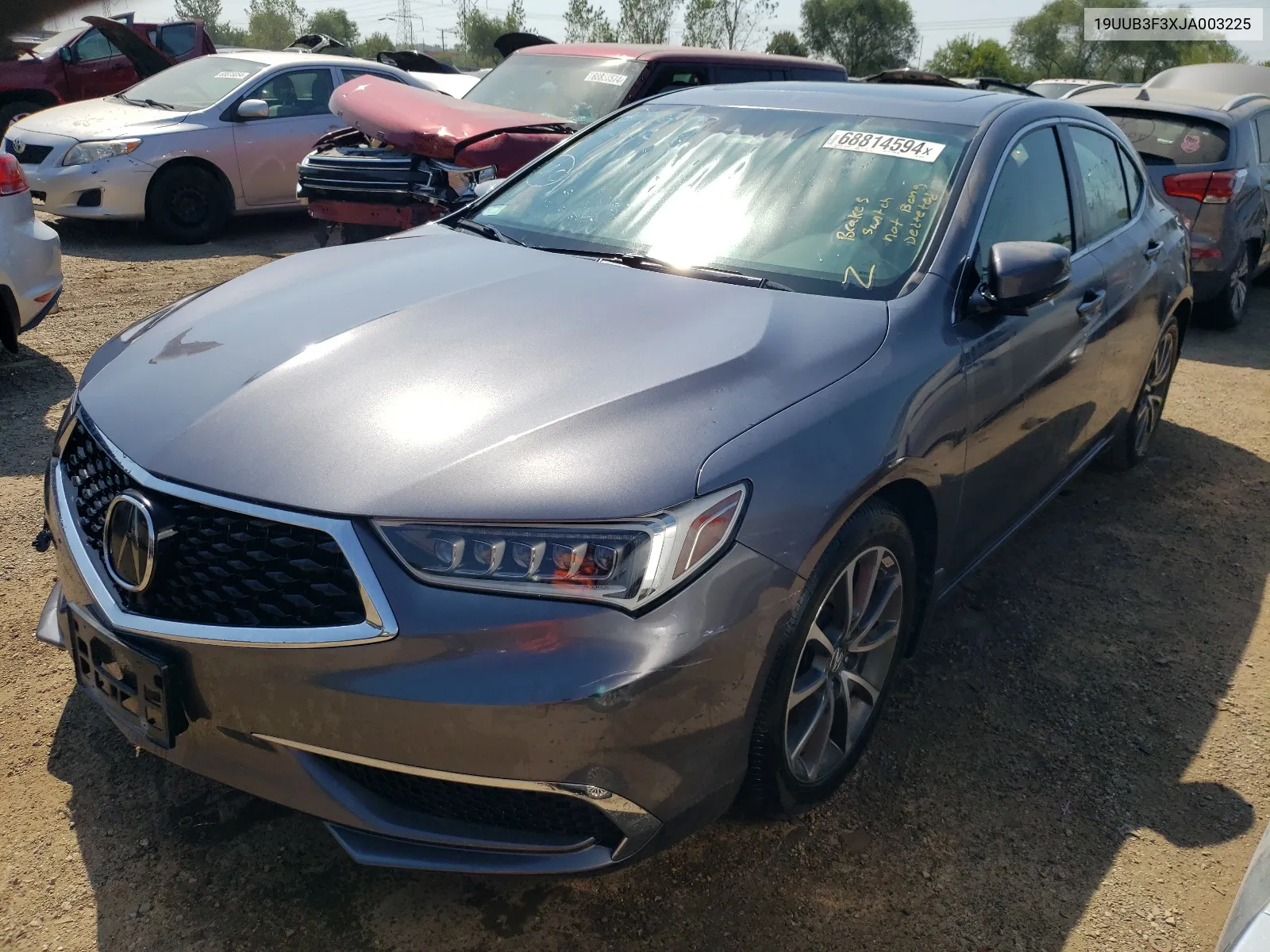 2018 Acura Tlx VIN: 19UUB3F3XJA003225 Lot: 68814594