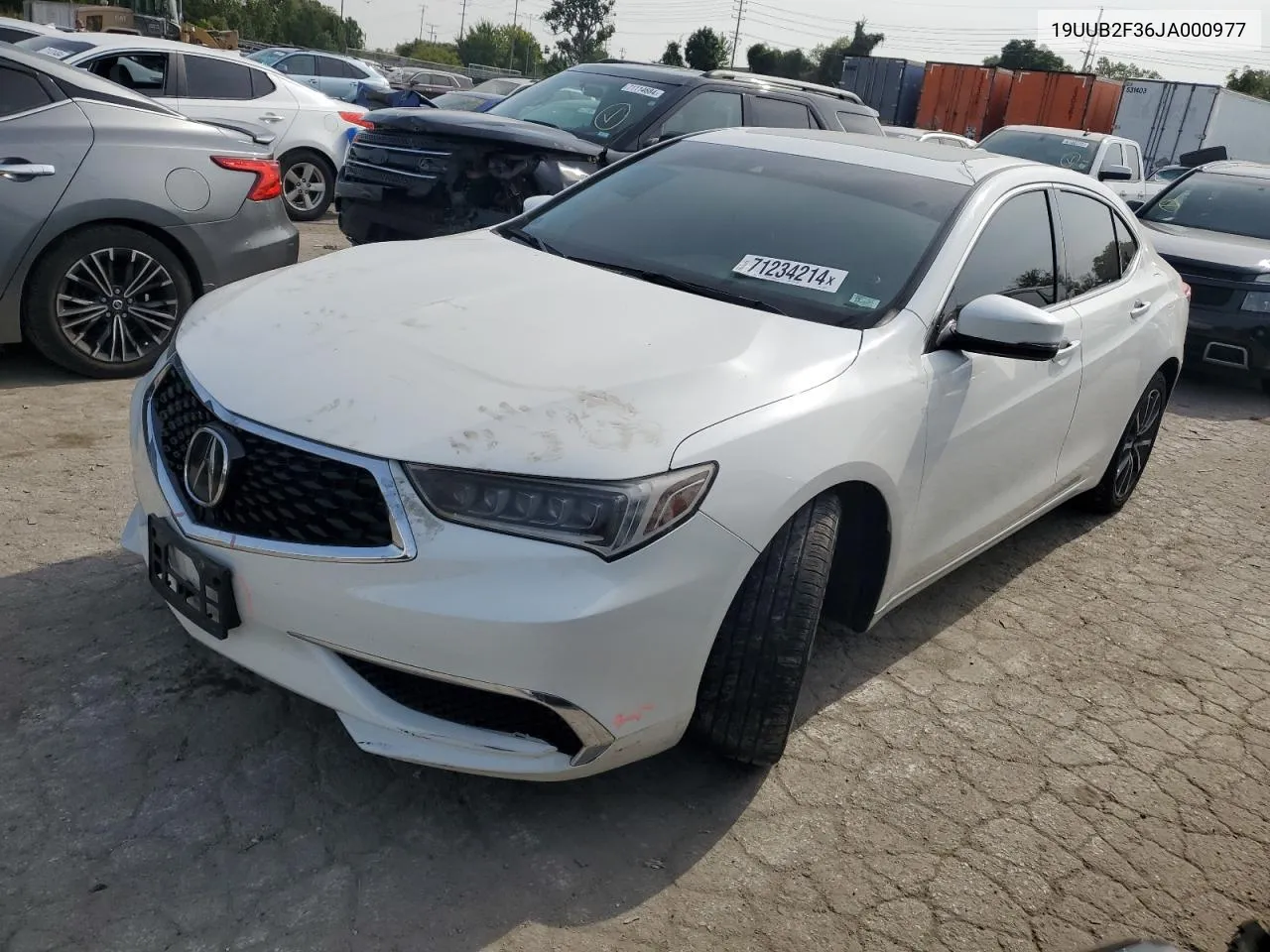 2018 Acura Tlx VIN: 19UUB2F36JA000977 Lot: 71234214