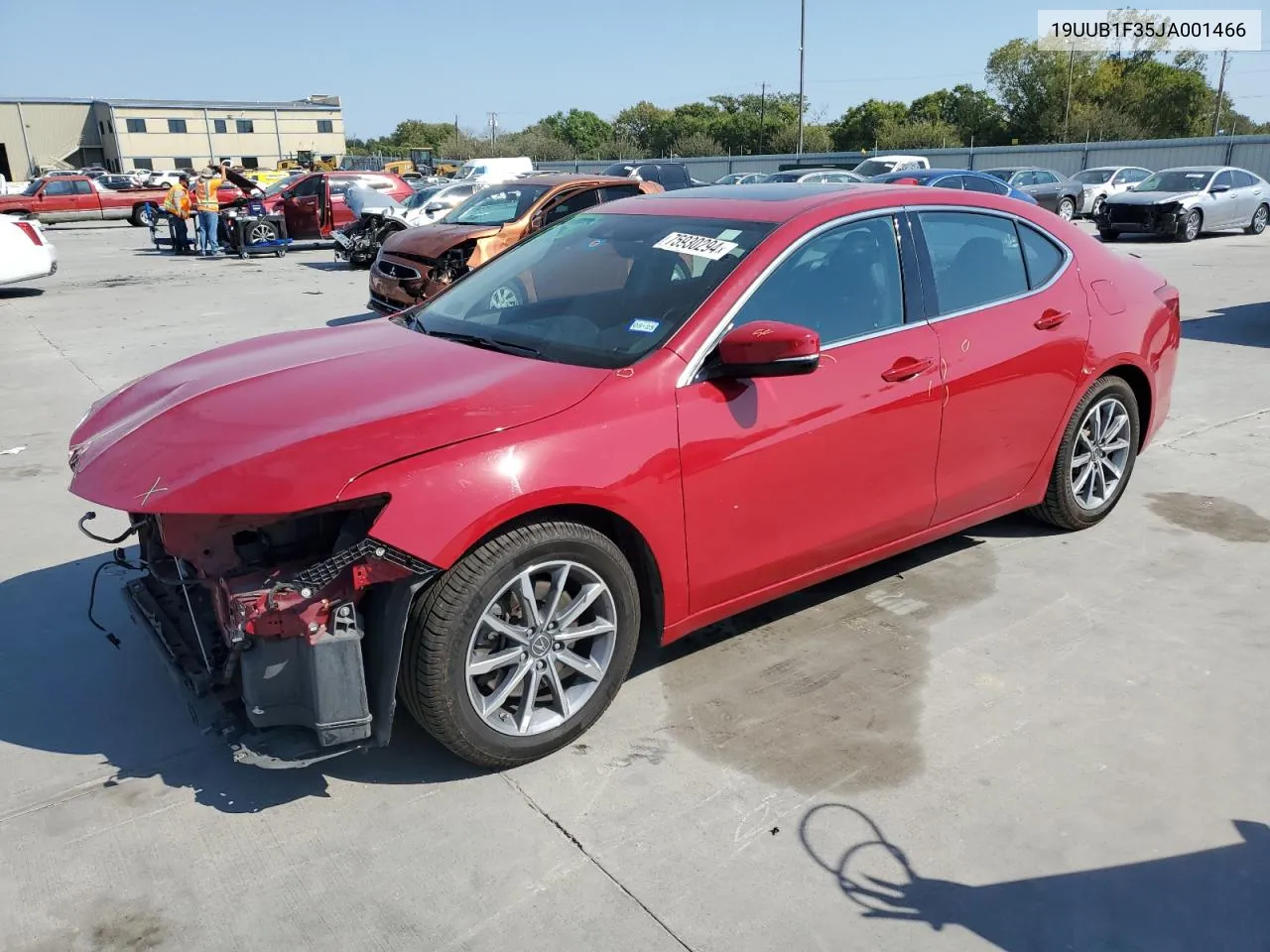 2018 Acura Tlx VIN: 19UUB1F35JA001466 Lot: 75930294