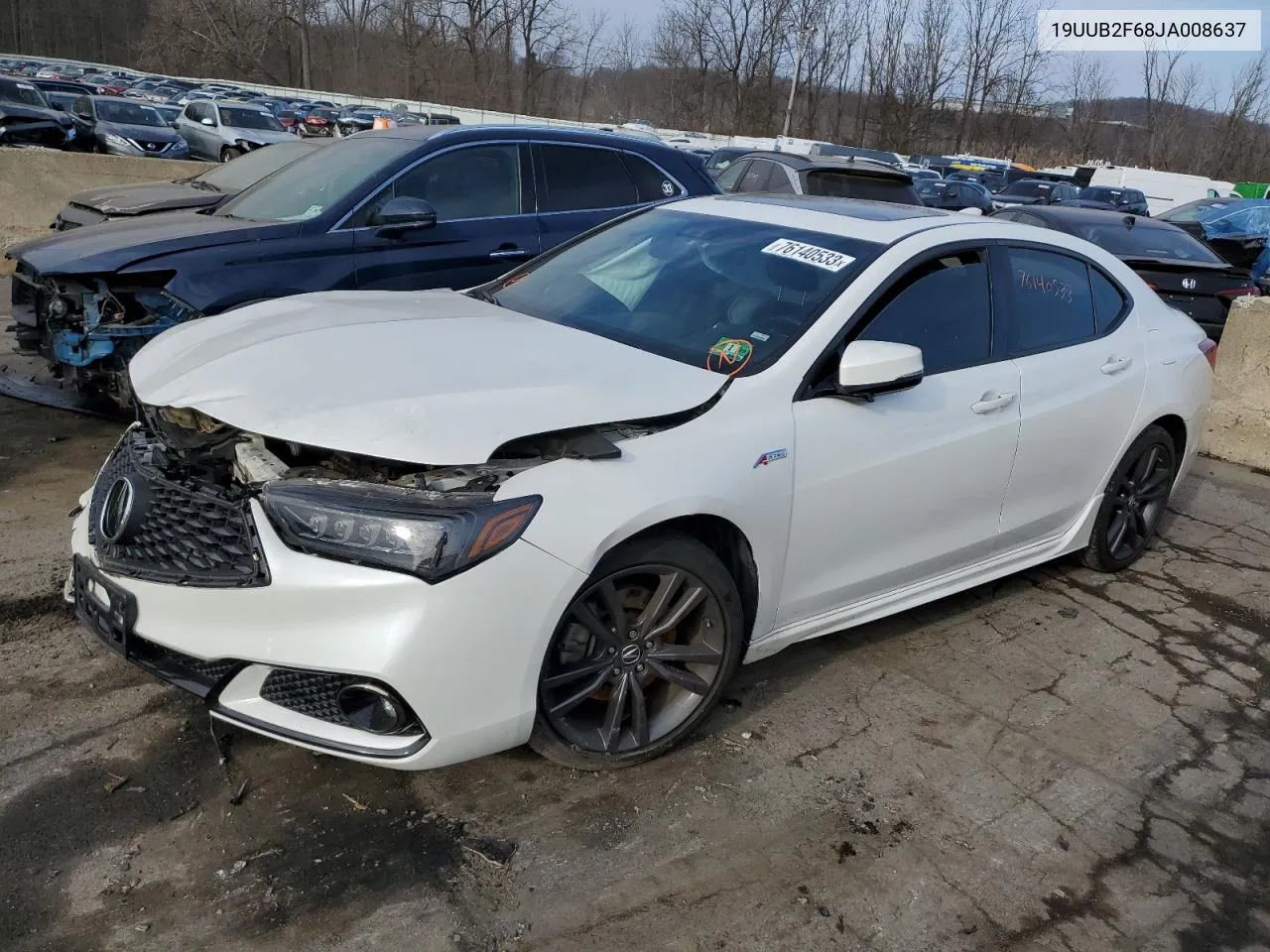 2018 Acura Tlx Tech+A VIN: 19UUB2F68JA008637 Lot: 77021904