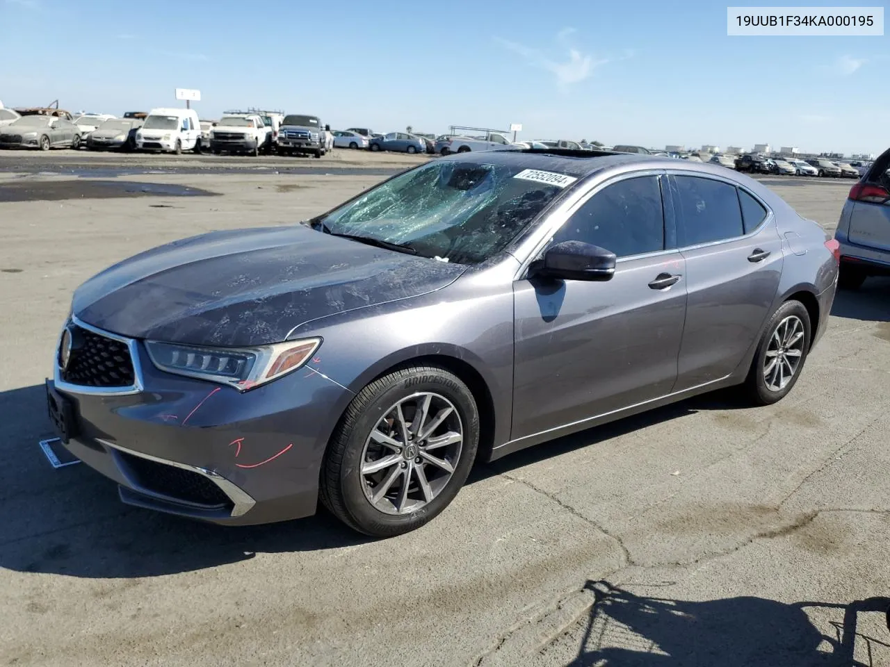 2019 Acura Tlx VIN: 19UUB1F34KA000195 Lot: 72552094