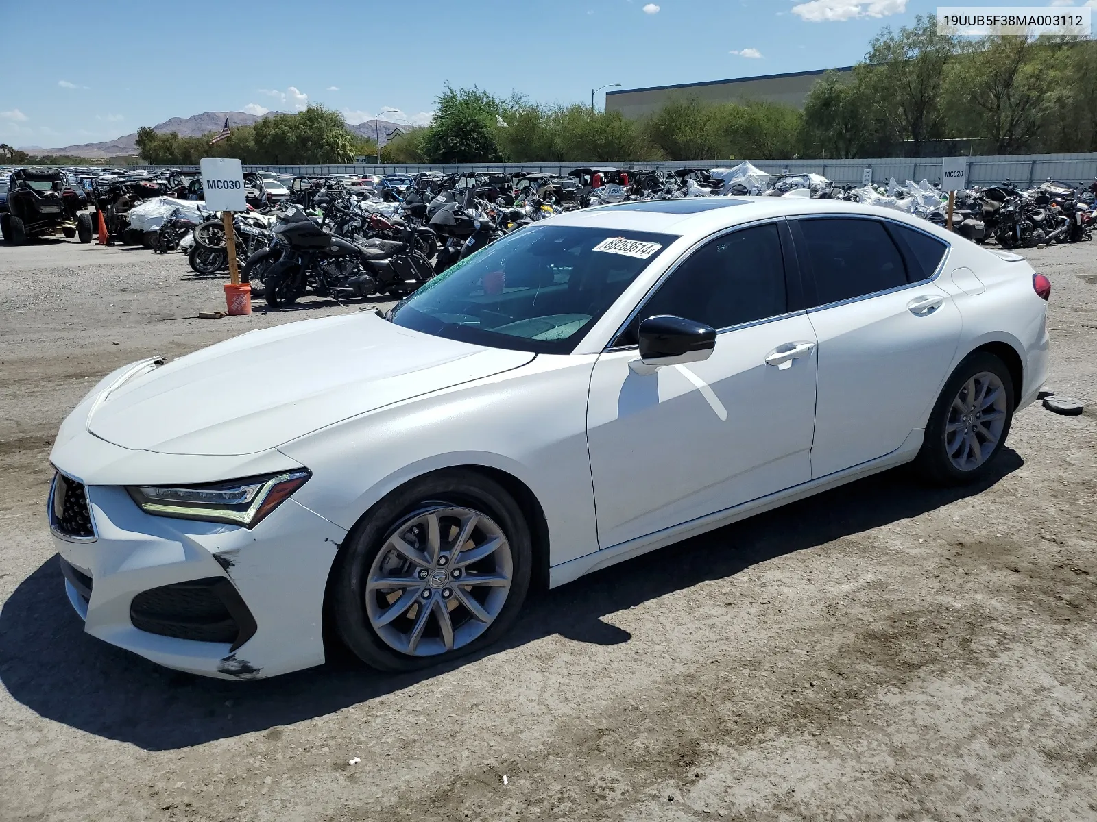 2021 Acura Tlx VIN: 19UUB5F38MA003112 Lot: 68263614