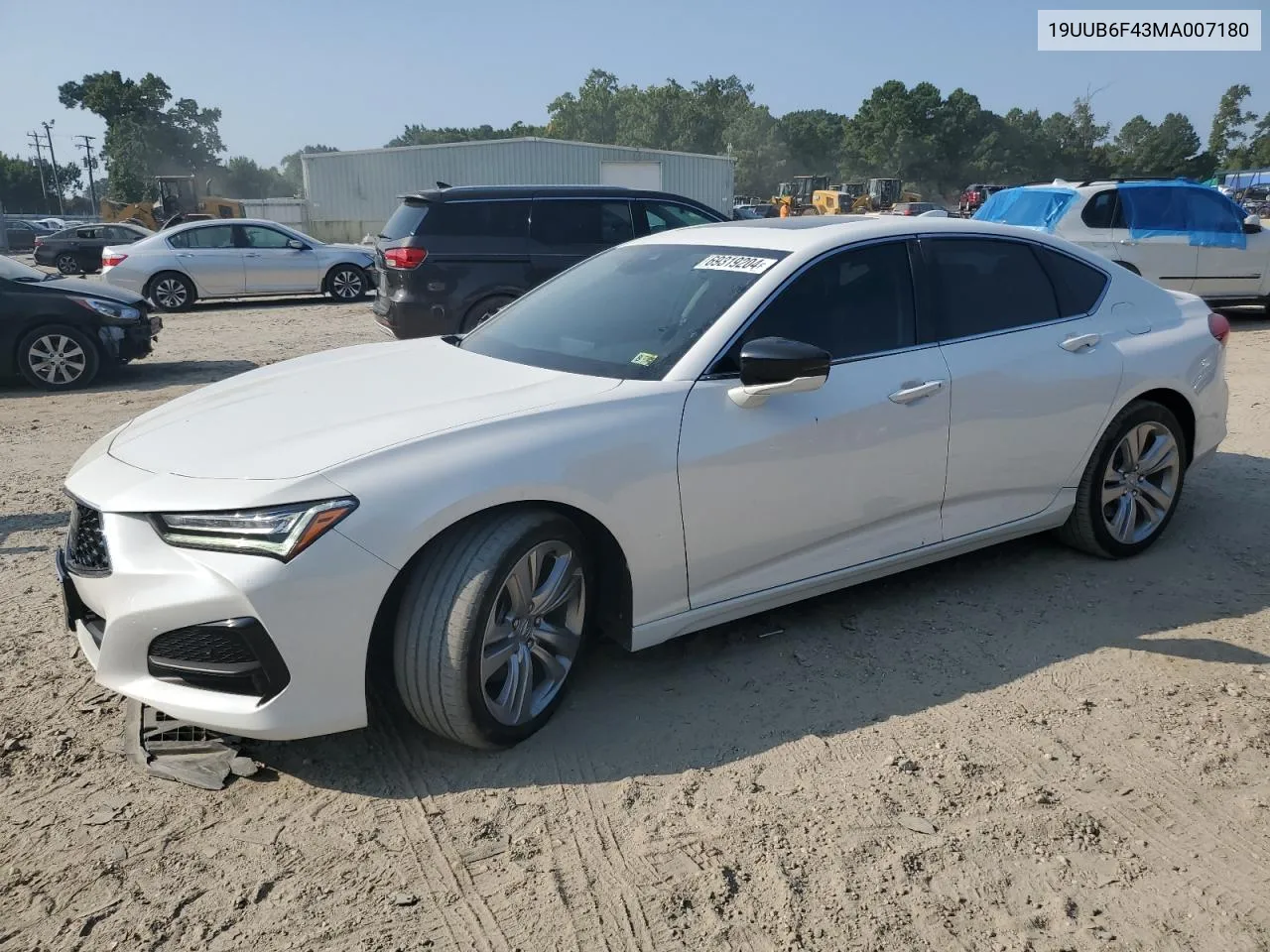 2021 Acura Tlx Technology VIN: 19UUB6F43MA007180 Lot: 69319204