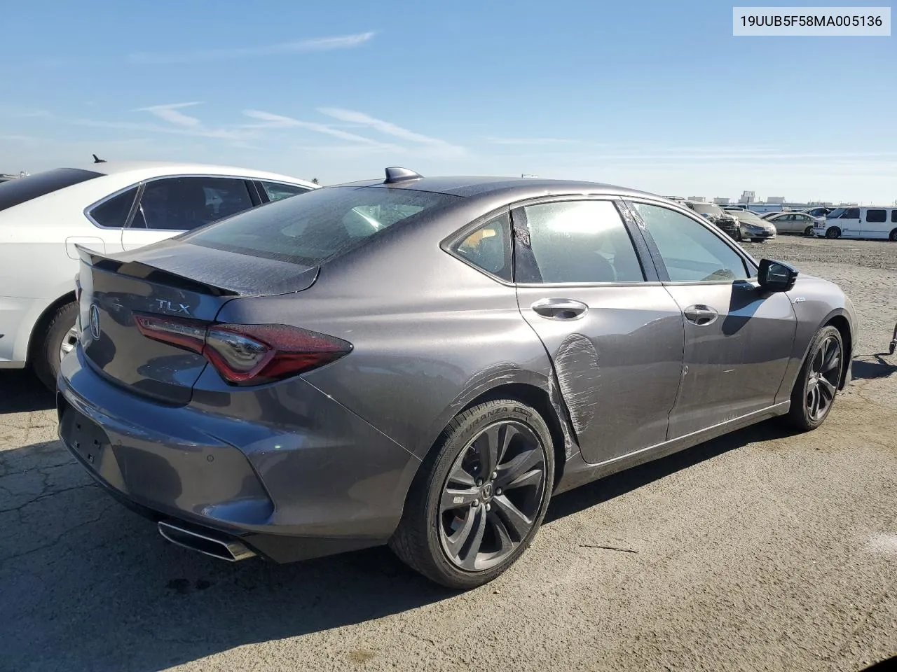 2021 Acura Tlx Tech A VIN: 19UUB5F58MA005136 Lot: 70505374