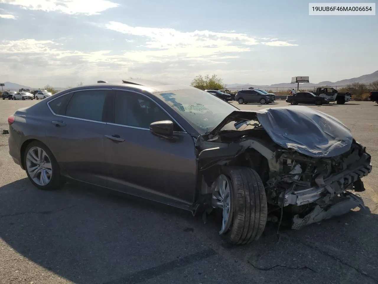 2021 Acura Tlx Technology VIN: 19UUB6F46MA006654 Lot: 70621484