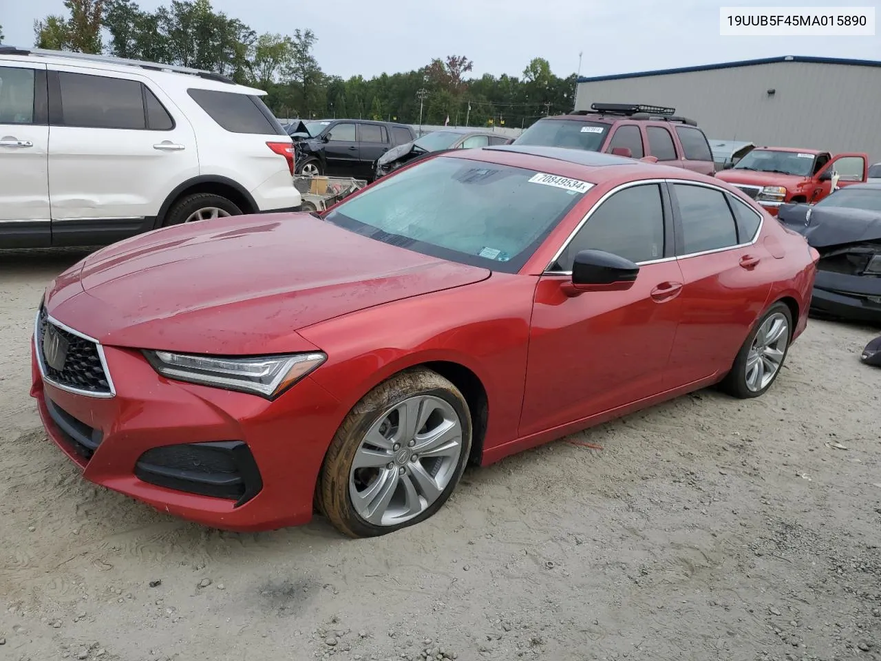 2021 Acura Tlx Technology VIN: 19UUB5F45MA015890 Lot: 70849534