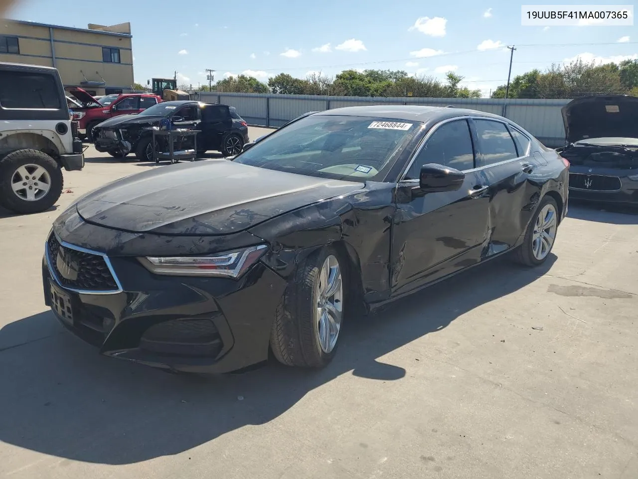 2021 Acura Tlx Technology VIN: 19UUB5F41MA007365 Lot: 72468844