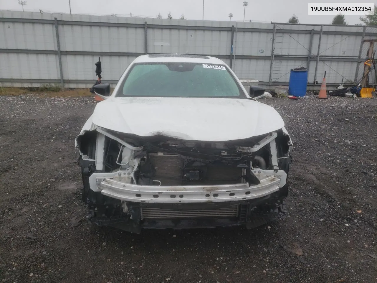 2021 Acura Tlx Technology VIN: 19UUB5F4XMA012354 Lot: 72532914