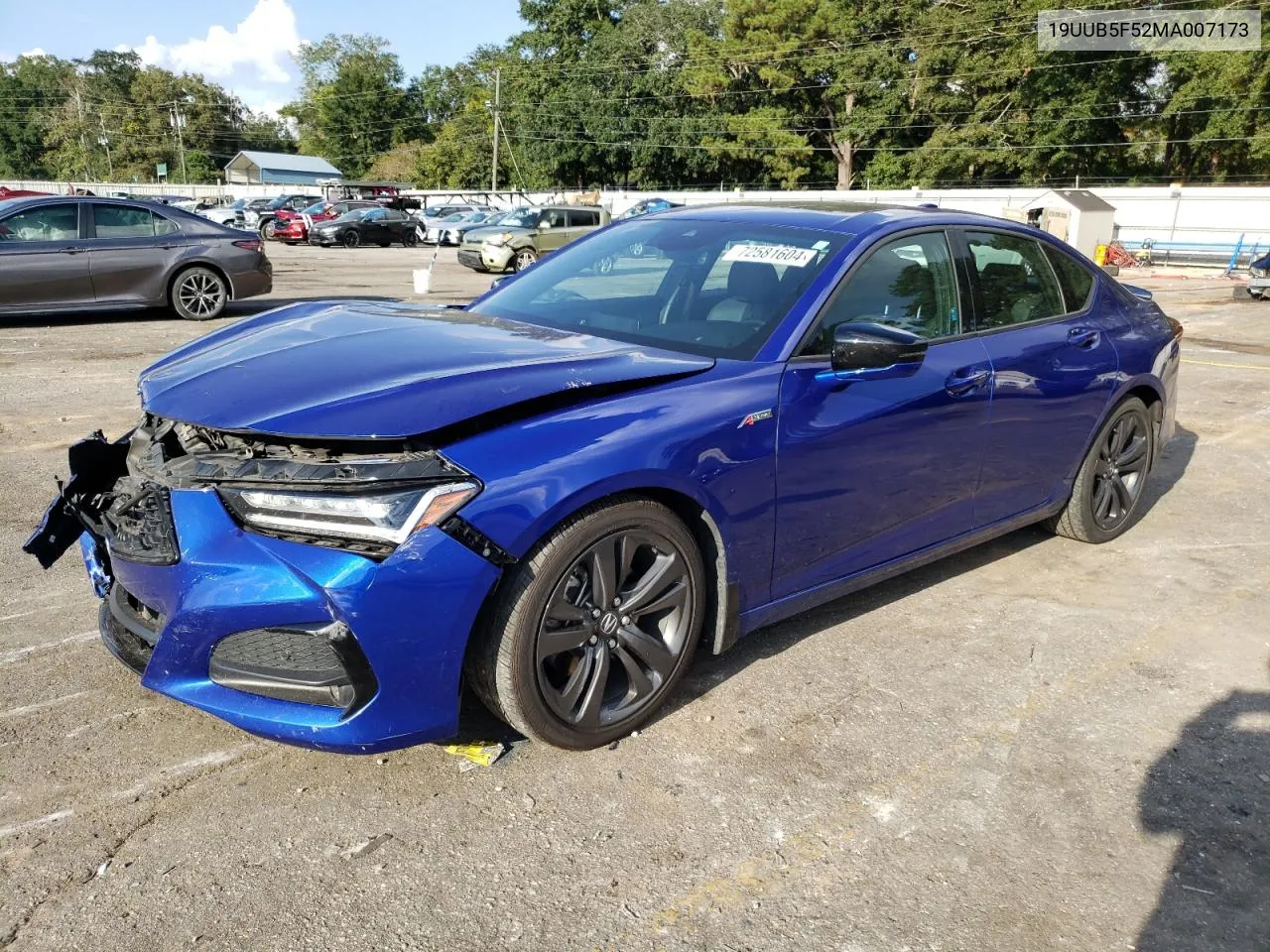 2021 Acura Tlx Tech A VIN: 19UUB5F52MA007173 Lot: 72581604