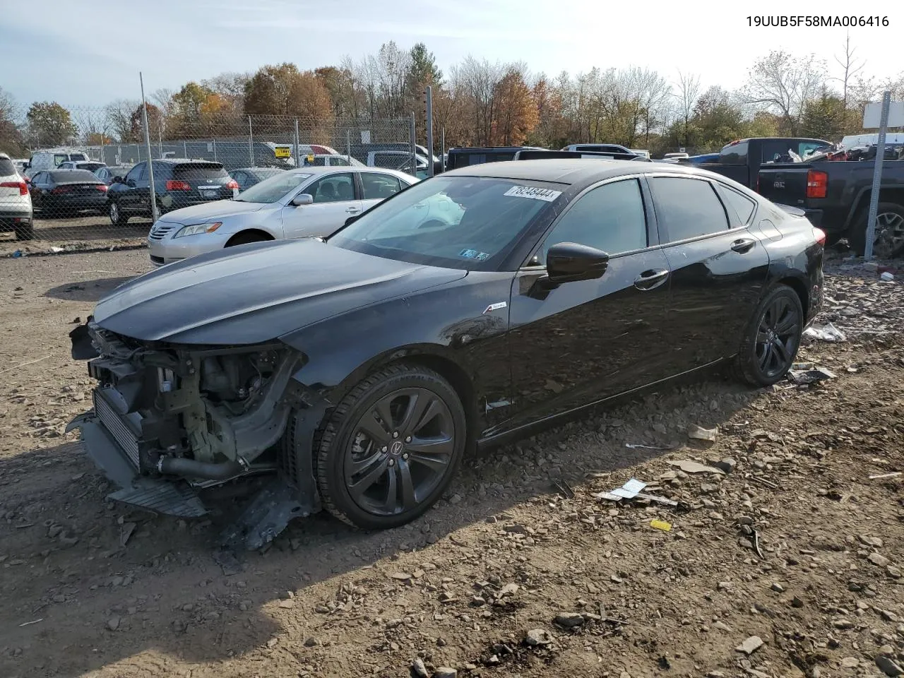 2021 Acura Tlx Tech A VIN: 19UUB5F58MA006416 Lot: 78248444