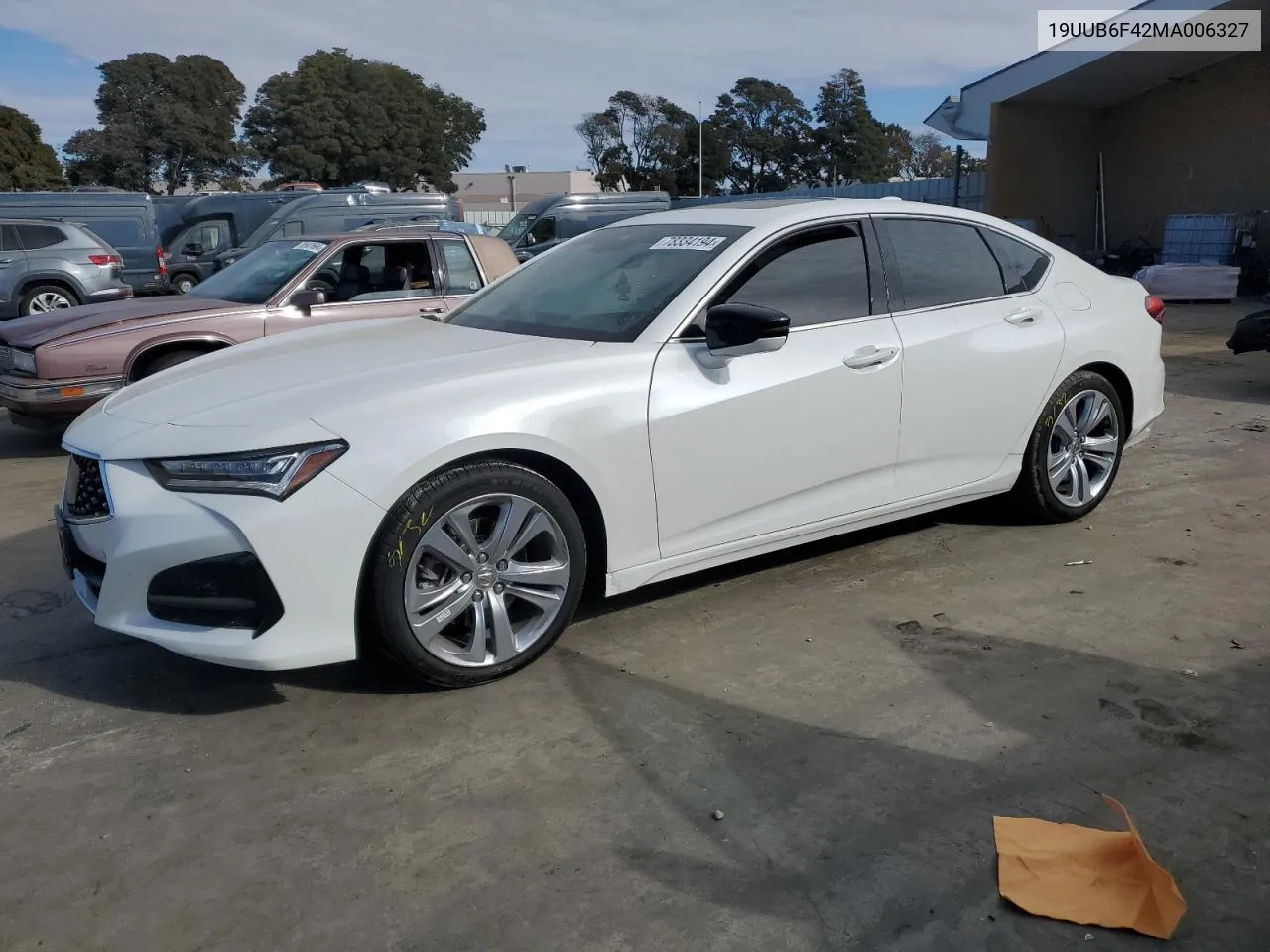 2021 Acura Tlx Technology VIN: 19UUB6F42MA006327 Lot: 78334194