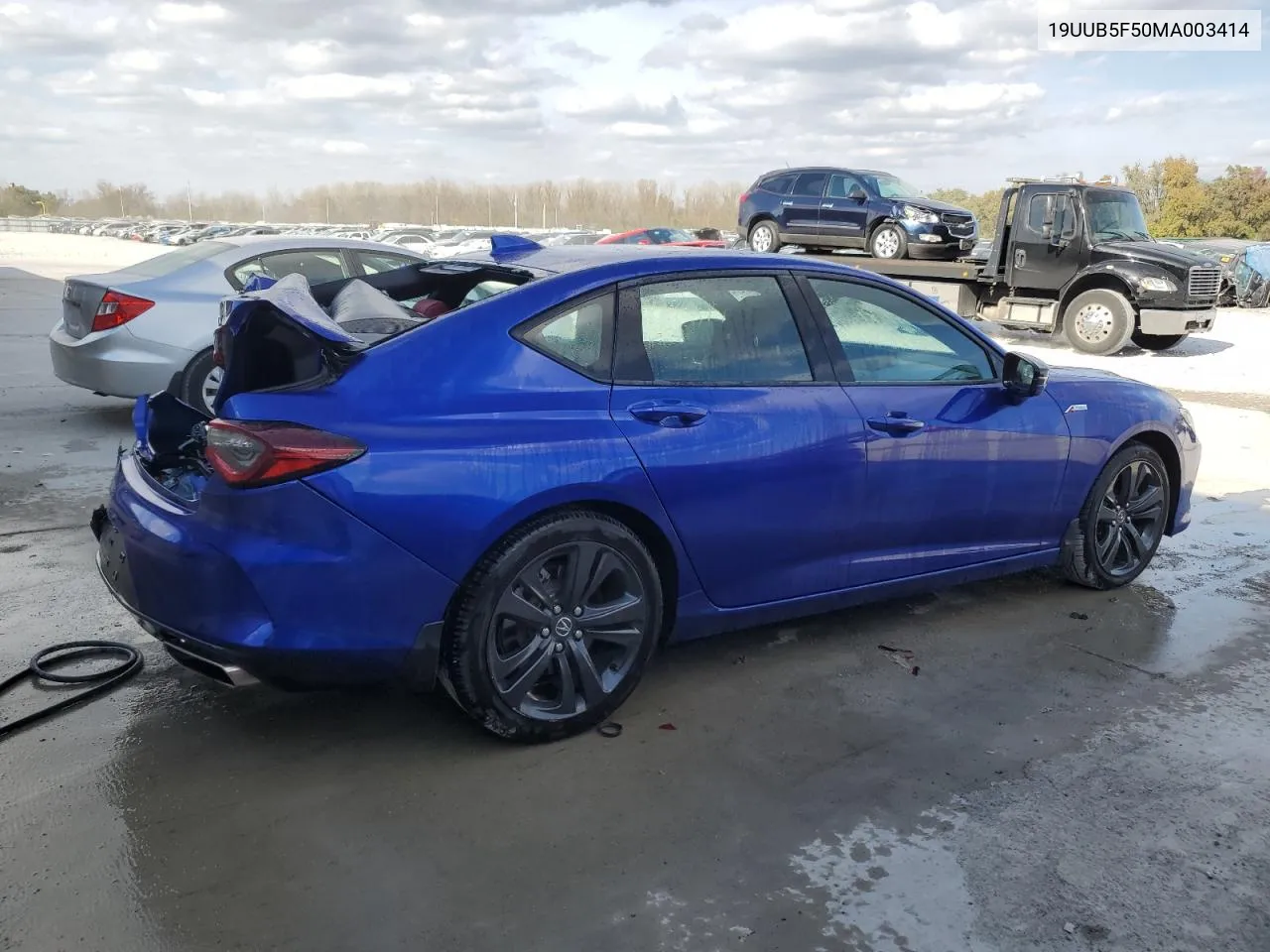 2021 Acura Tlx Tech A VIN: 19UUB5F50MA003414 Lot: 78656274