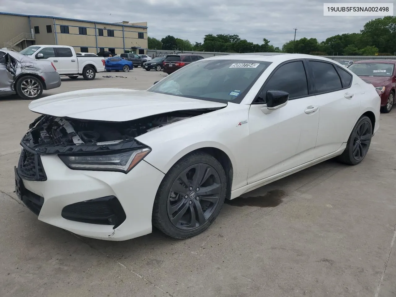 2022 Acura Tlx Tech A VIN: 19UUB5F53NA002498 Lot: 50997754