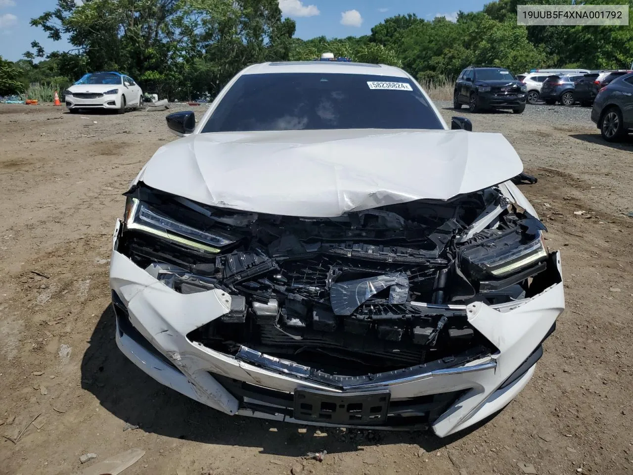 2022 Acura Tlx Technology VIN: 19UUB5F4XNA001792 Lot: 58236824