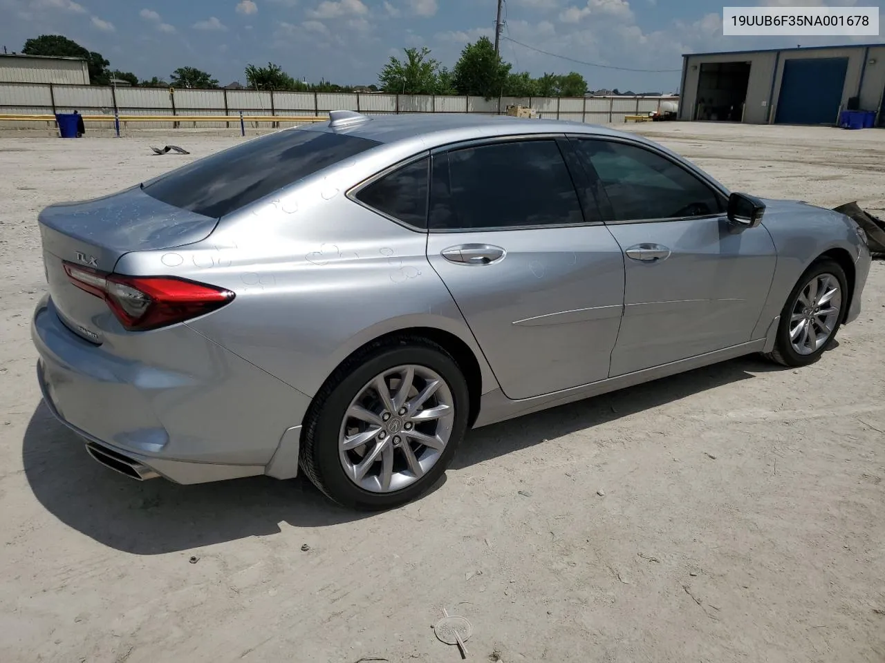 2022 Acura Tlx VIN: 19UUB6F35NA001678 Lot: 58409694