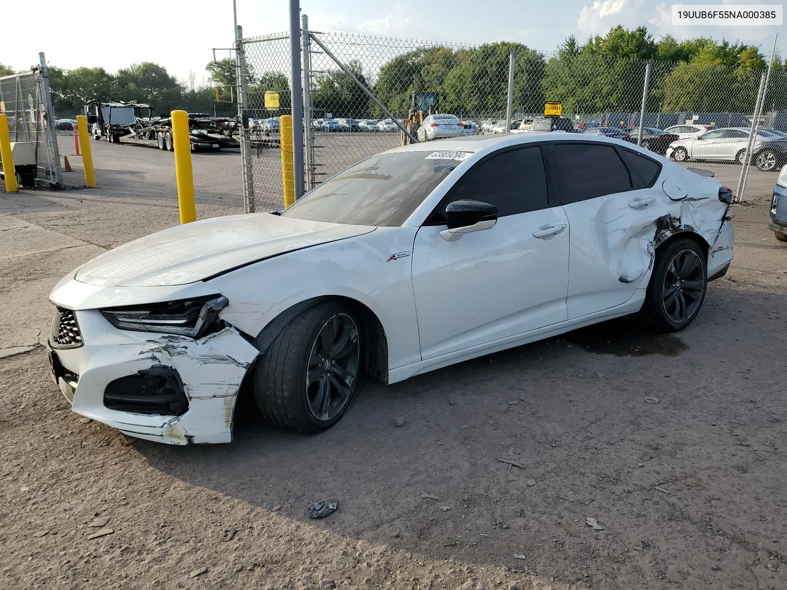 2022 Acura Tlx Tech A VIN: 19UUB6F55NA000385 Lot: 63809204