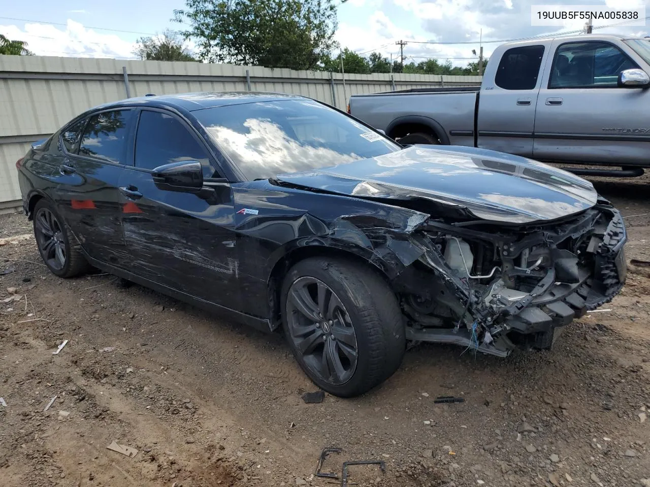 2022 Acura Tlx Tech A VIN: 19UUB5F55NA005838 Lot: 66785384