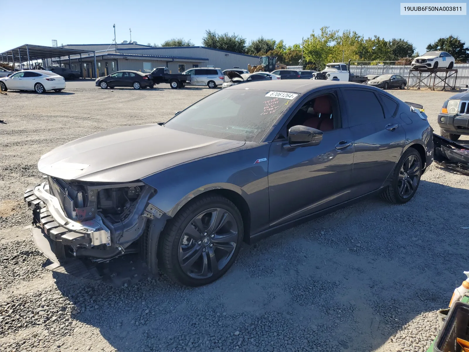 2022 Acura Tlx Tech A VIN: 19UUB6F50NA003811 Lot: 67061264