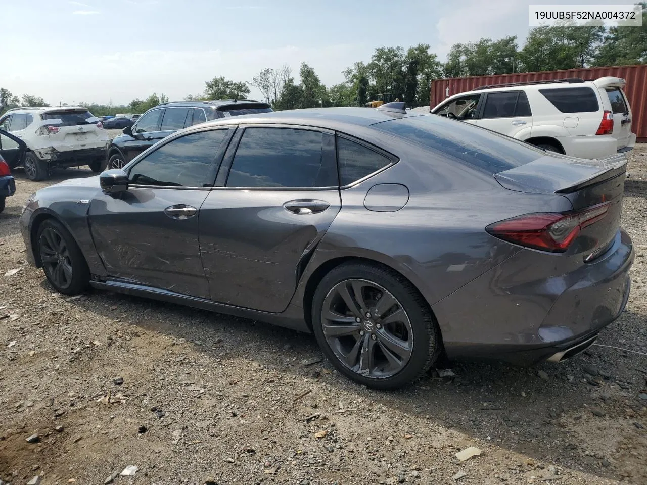 19UUB5F52NA004372 2022 Acura Tlx Tech A