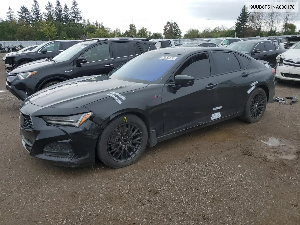 2022 Acura Tlx Tech A VIN: 19UUB6F51NA800178 Lot: 72637614