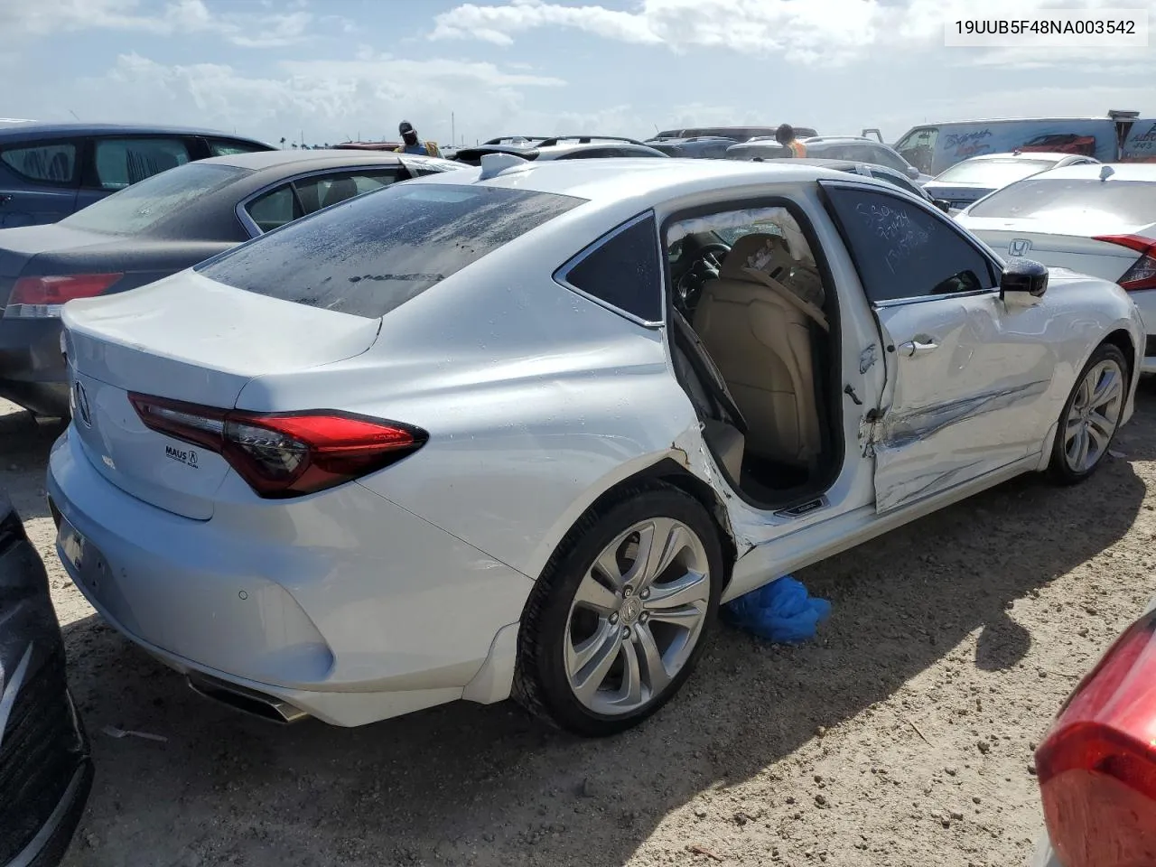 2022 Acura Tlx Technology VIN: 19UUB5F48NA003542 Lot: 73690354