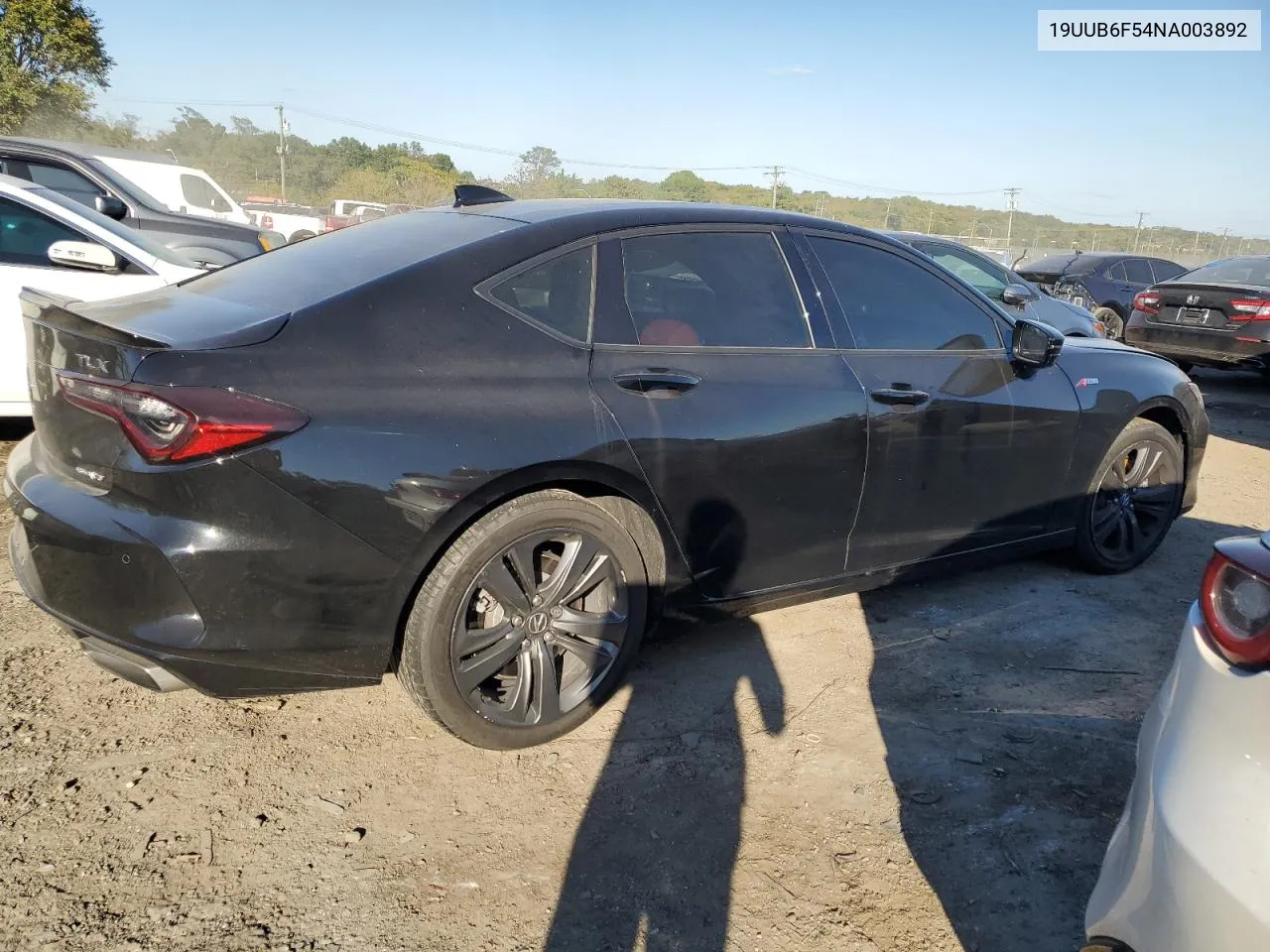 2022 Acura Tlx Tech A VIN: 19UUB6F54NA003892 Lot: 74698524