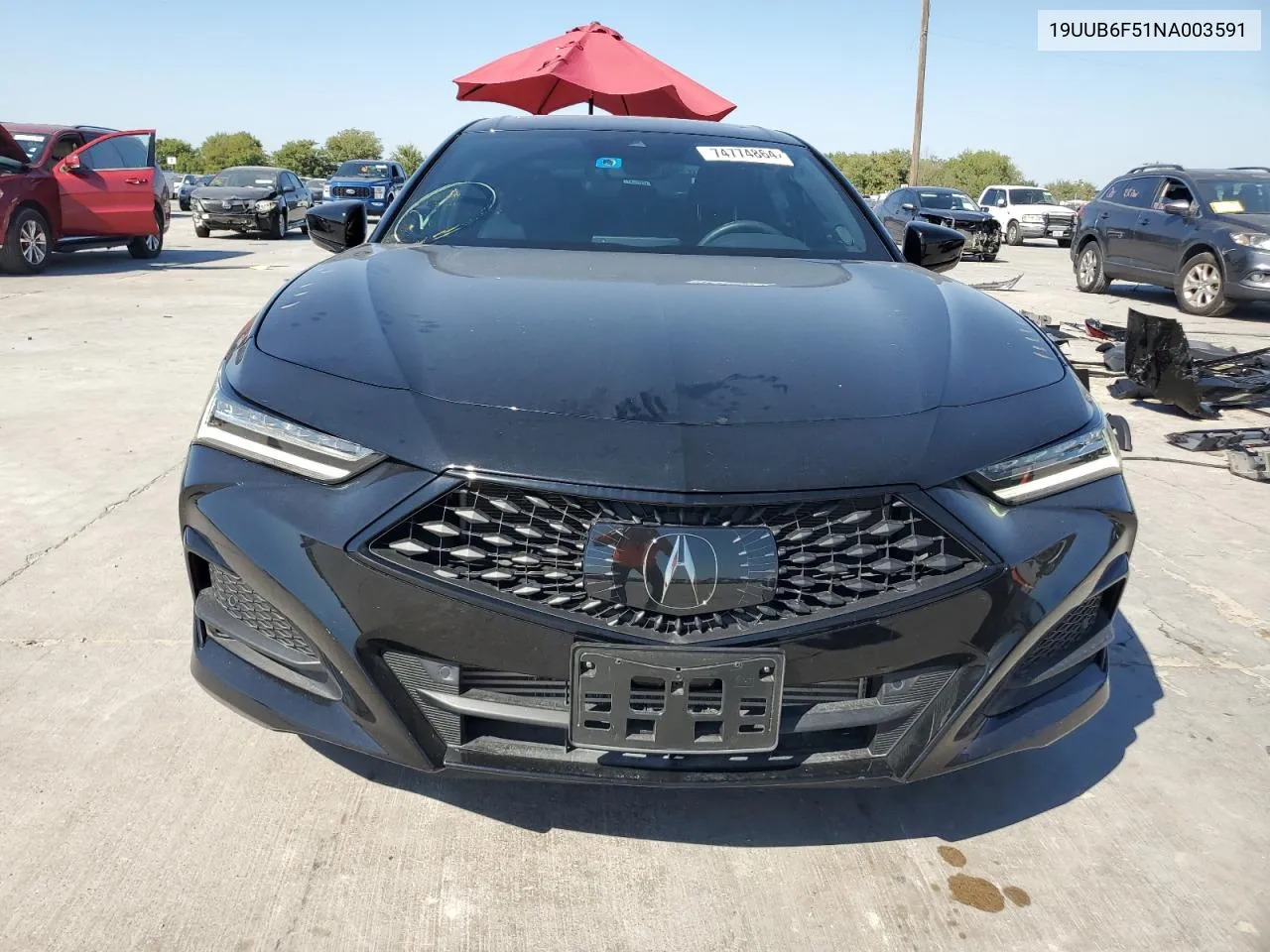 2022 Acura Tlx Tech A VIN: 19UUB6F51NA003591 Lot: 74774864