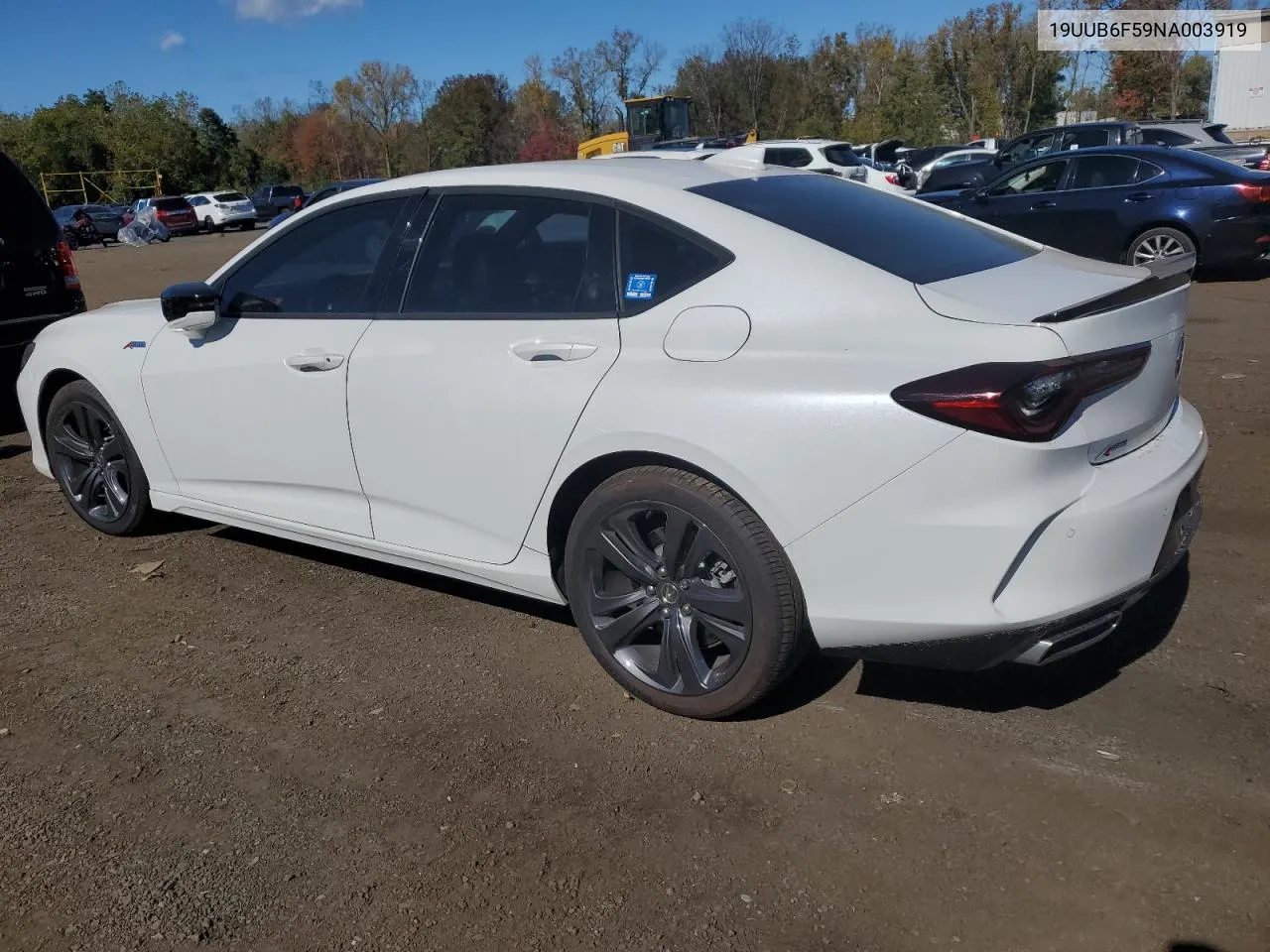 2022 Acura Tlx Tech A VIN: 19UUB6F59NA003919 Lot: 74990104