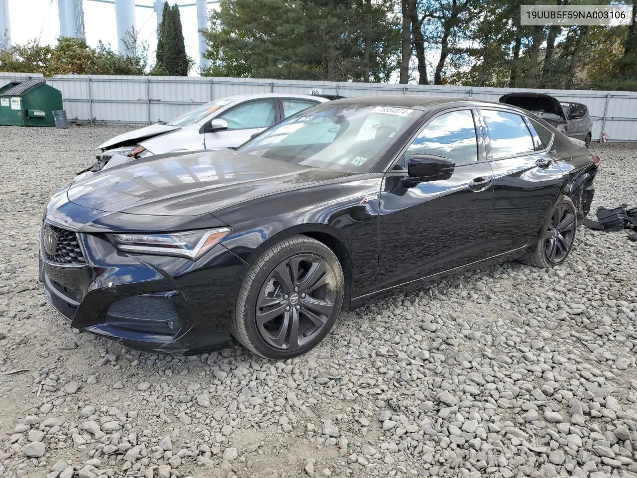 2022 Acura Tlx Tech A VIN: 19UUB5F59NA003106 Lot: 75554574