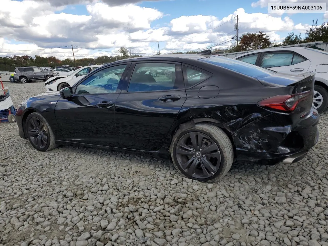 2022 Acura Tlx Tech A VIN: 19UUB5F59NA003106 Lot: 75554574