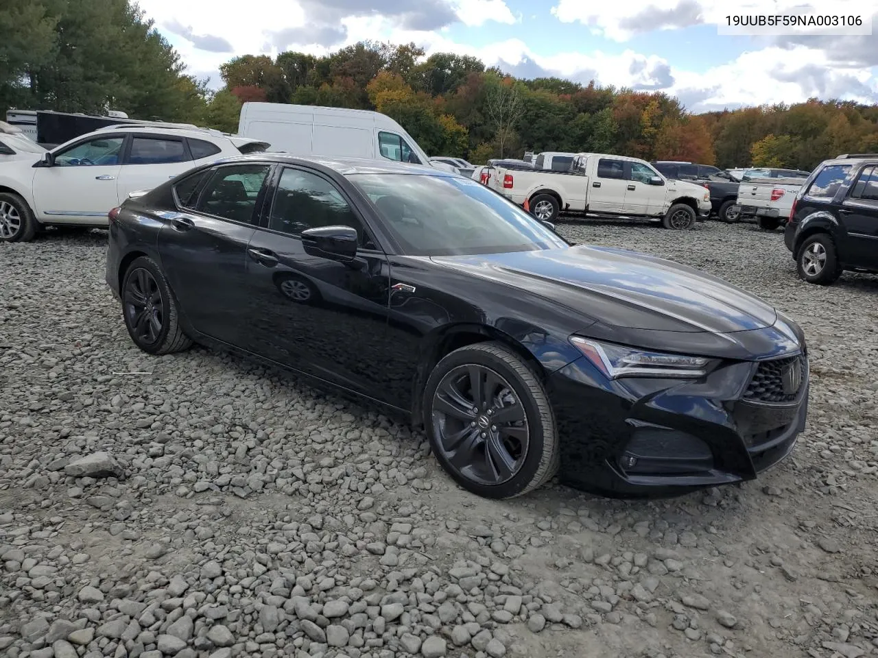 2022 Acura Tlx Tech A VIN: 19UUB5F59NA003106 Lot: 75554574