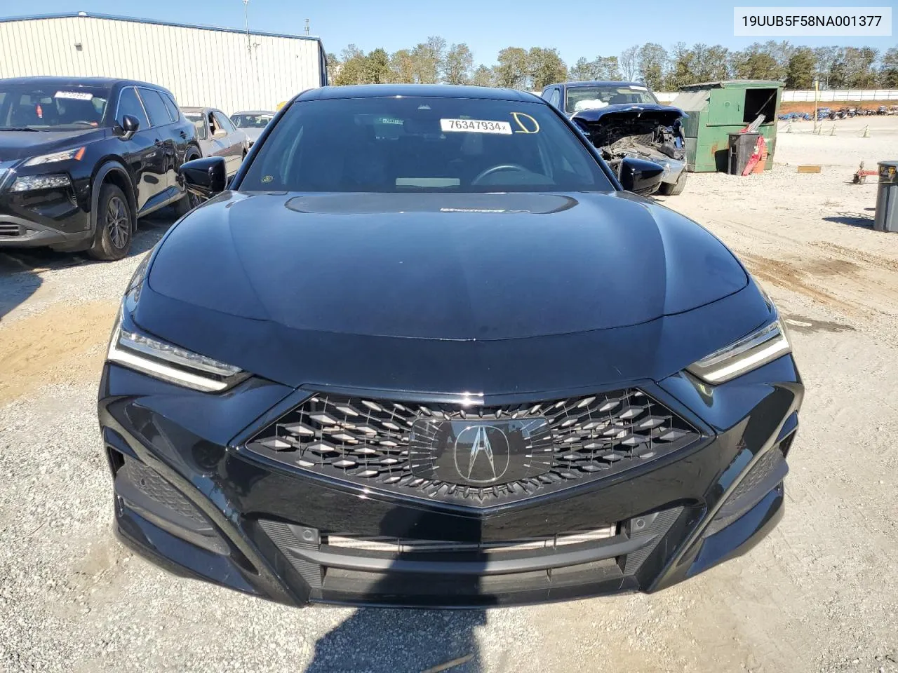 2022 Acura Tlx Tech A VIN: 19UUB5F58NA001377 Lot: 76347934