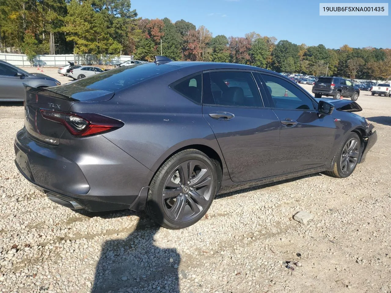 2022 Acura Tlx Tech A VIN: 19UUB6F5XNA001435 Lot: 78351394