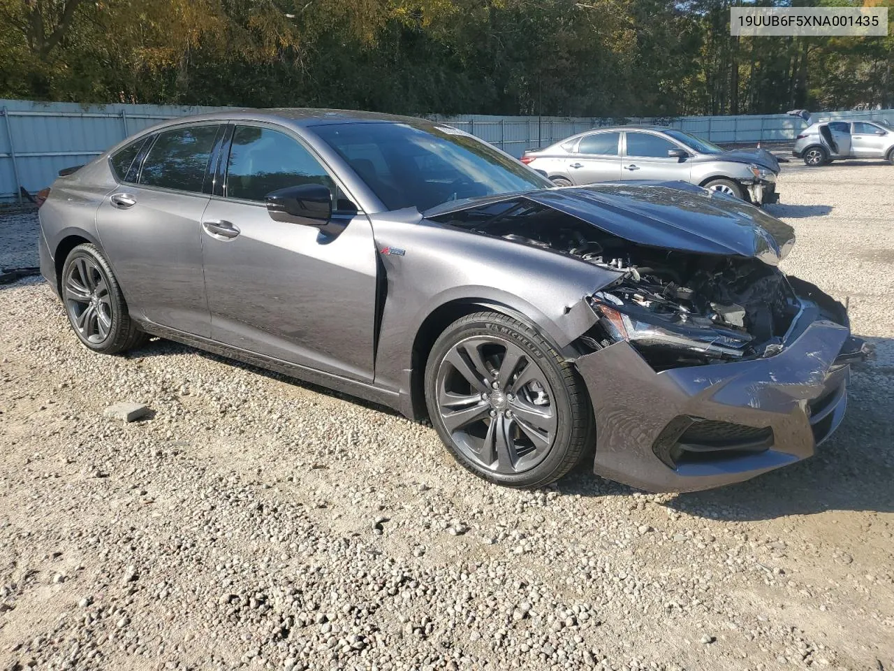 2022 Acura Tlx Tech A VIN: 19UUB6F5XNA001435 Lot: 78351394