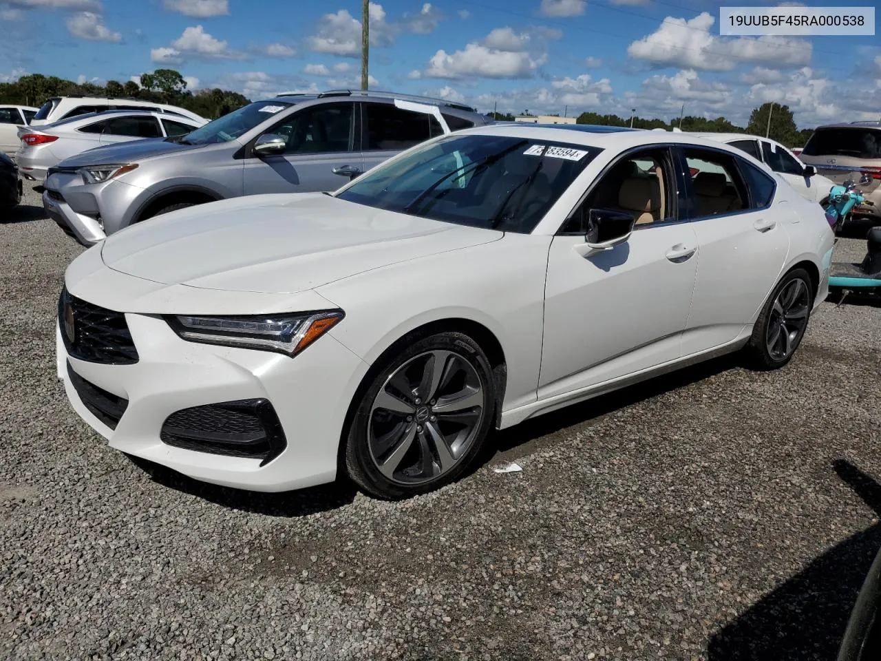 2024 Acura Tlx Technology VIN: 19UUB5F45RA000538 Lot: 73883594