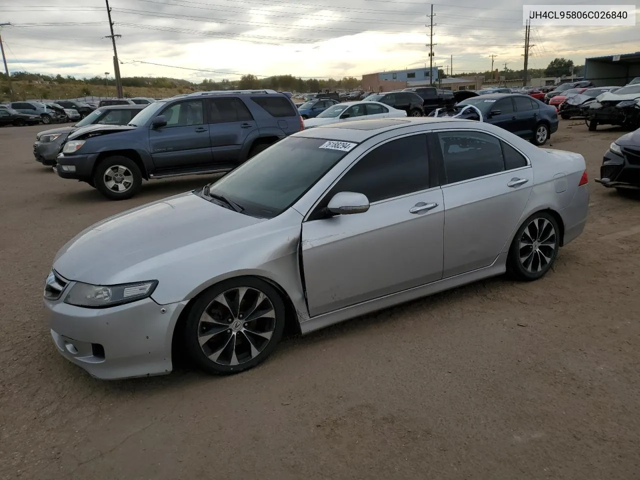 2006 Acura Tsx VIN: JH4CL95806C026840 Lot: 76188294