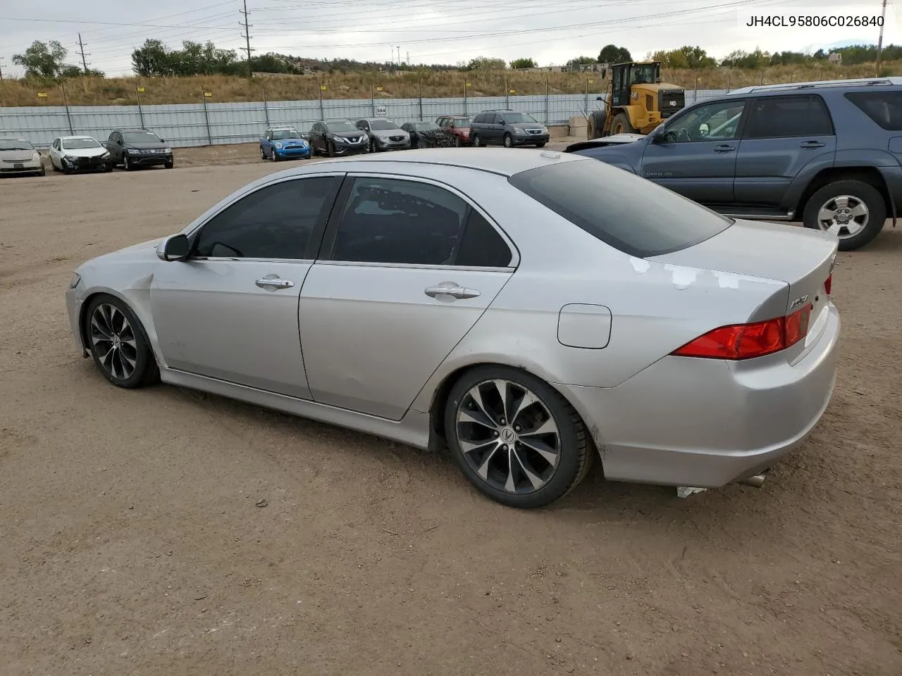 2006 Acura Tsx VIN: JH4CL95806C026840 Lot: 76188294