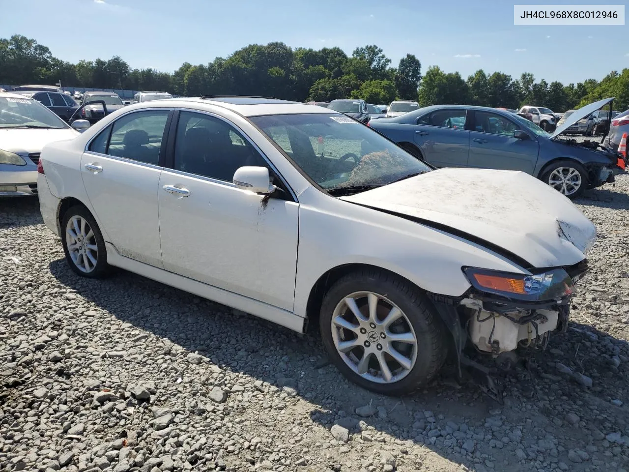 2008 Acura Tsx VIN: JH4CL968X8C012946 Lot: 61659064