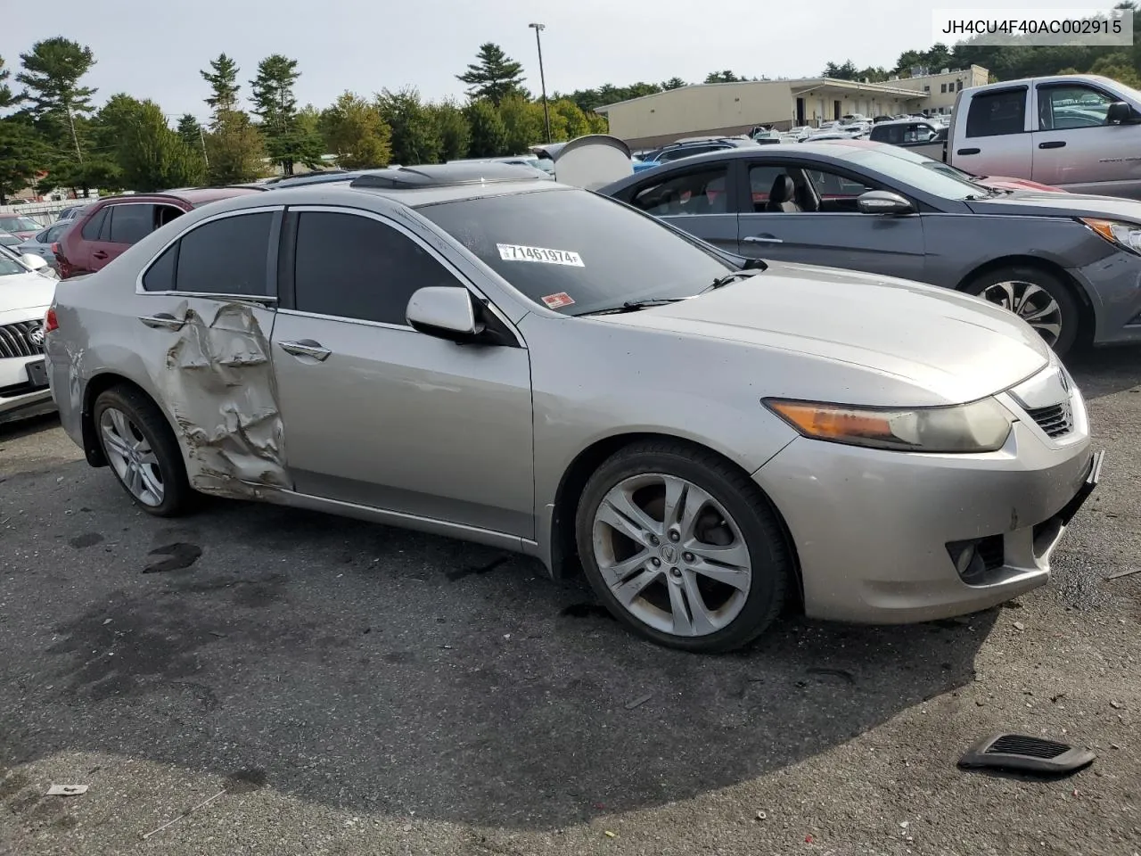 2010 Acura Tsx VIN: JH4CU4F40AC002915 Lot: 71461974