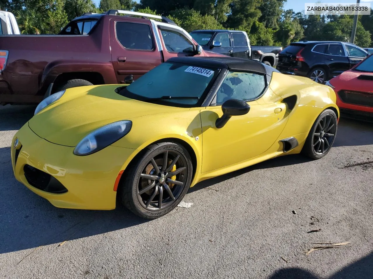 2016 Alfa Romeo 4C Spider VIN: ZARBAAB40GM183338 Lot: 74145314