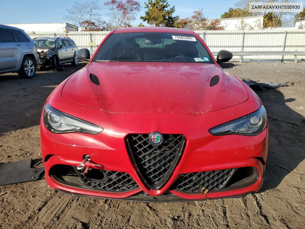 2017 Alfa Romeo Giulia Quadrifoglio VIN: ZARFAEAVXH7550930 Lot: 76605394