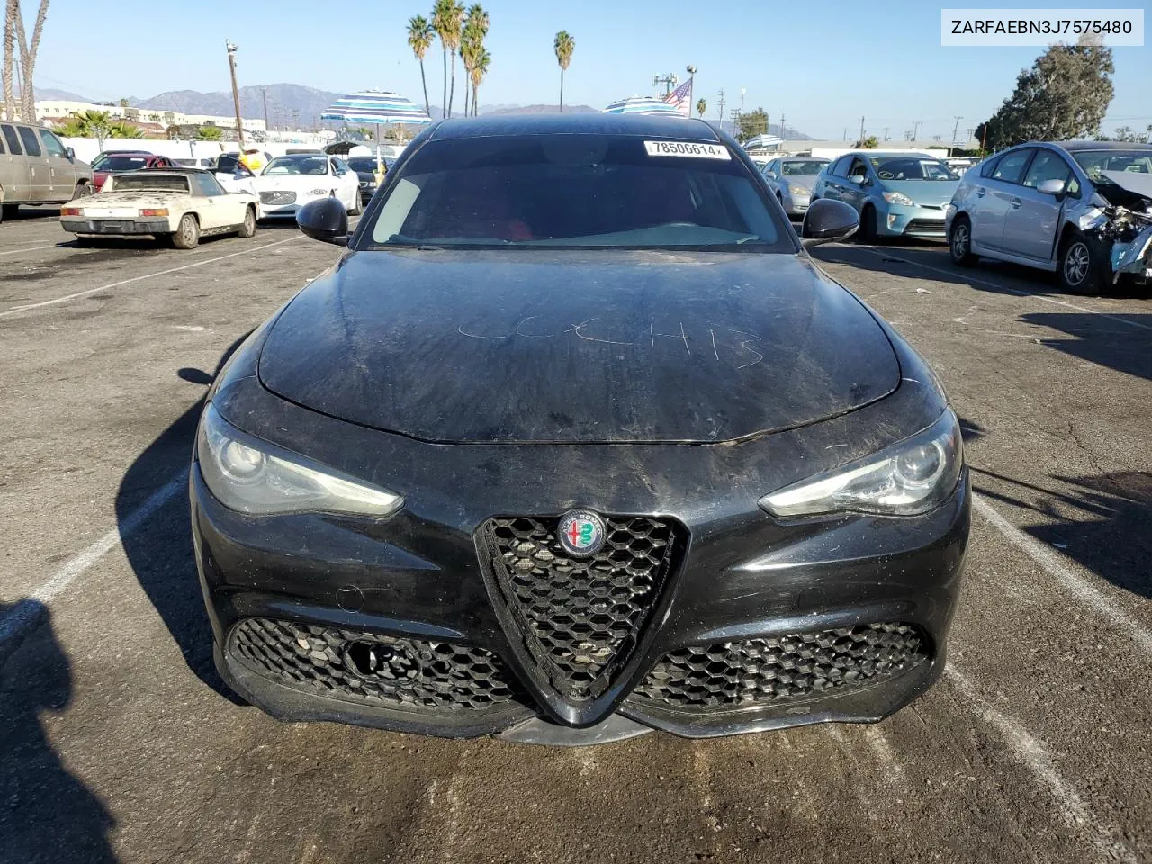 2018 Alfa Romeo Giulia VIN: ZARFAEBN3J7575480 Lot: 78506614