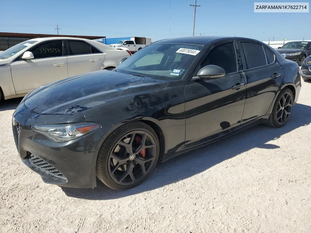 2019 Alfa Romeo Giulia VIN: ZARFAMAN1K7622714 Lot: 60078044