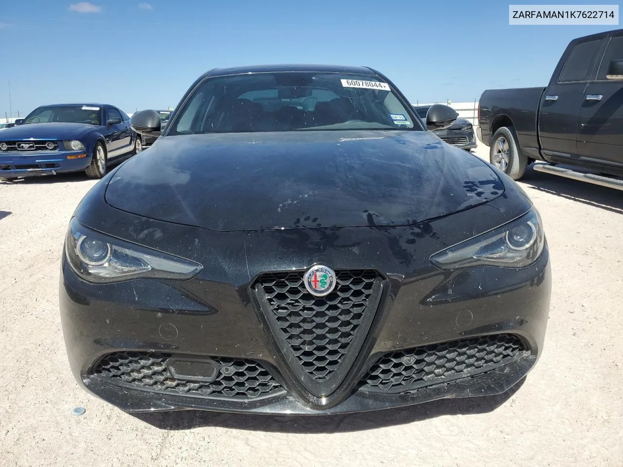 2019 Alfa Romeo Giulia VIN: ZARFAMAN1K7622714 Lot: 60078044